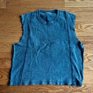 Zara waffle knit grey Muscle Tee